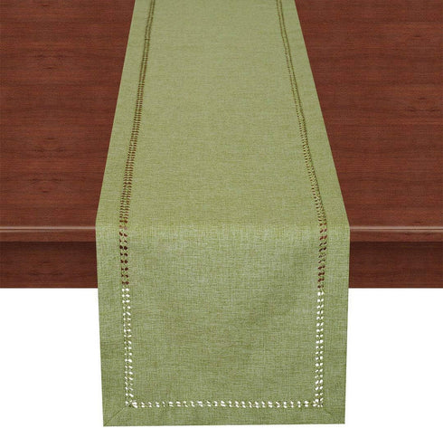 Grelucgo Handcrafted Solid Color Dining Table Runner, Double-Hemstitched (Sage Green, 14 x 72)...
