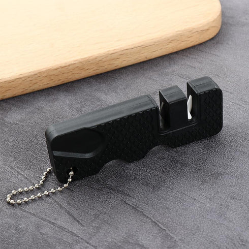 Black Pocket Knife Sharpener,Kitchen Knife Sharpener, Scissor Sharpener, Handheld Keychain Sharpening Tool for Outdoor Camping Kitchen Knives Acce...