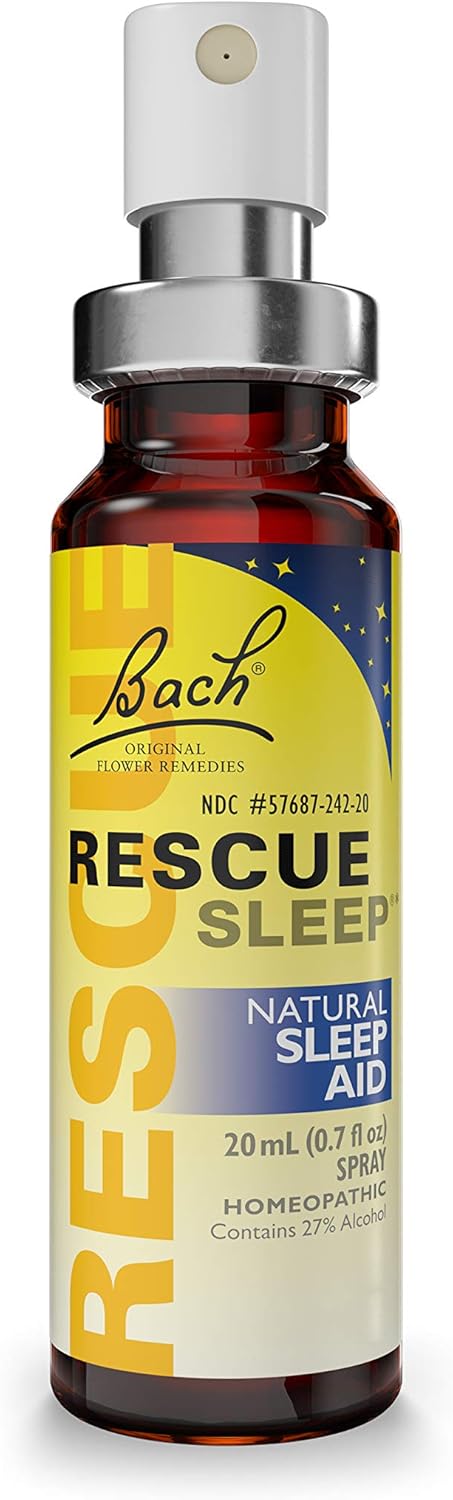 Bach RESCUE SLEEP Spray 20mL, Natural Sleep & Stress Relief Aid, Homeopathic Flower Essence, Vegan, Free of Melatonin, Sugar, and Gluten, Non-Narc...