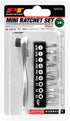 Performance Tool W9127 72-Tooth Mini Ratchet & Bit Set with Chrome Vanadium Steel Construction and 10pc Bits...