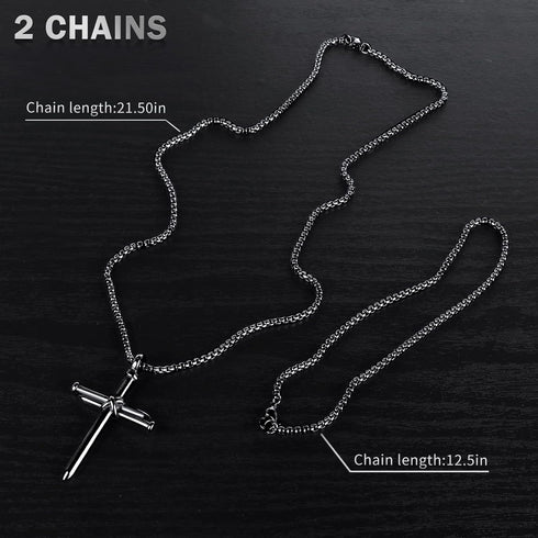Isaiah 41:7 Nail Cross for Car Rearview Mirror Hanging Accessories Pendant Cross Necklace for Men Women Car Charm Cross Hanging Ornament Decor Chr...