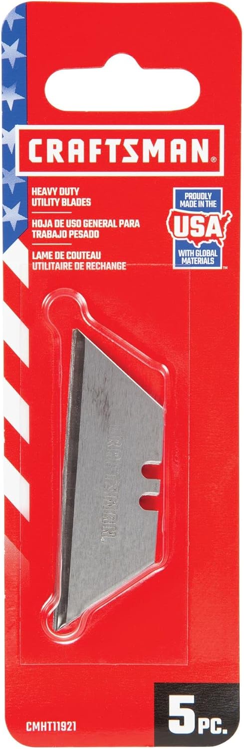 CRAFTSMAN Utility Razor Blades, Carbon Steel, 3/4-in., 5-Pack (CMHT11921)...