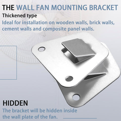 2-Set Wall Fan Mounting Bracket, Heavy Duty Wall Mounting Fan Bracket, Solid Steel Fan Wall Mount Bracket with Fastening Screws, Oscillation Fans ...