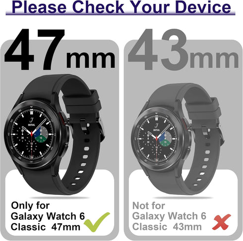 12+4 Pack Case for Samsung Galaxy Watch 6 Classic 47mm with Tempered Glass Screen Protector, Waterproof Hard PC Scratch Resistant Protective Cover...