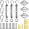 33 Pcs Sun Shade Hardware Kit for Rectangle Triangle Shade Sail - Retractable 4.5'' to 6.5'' 304 Marine Grade Stainless Steel Sun Shade Sail Insta...