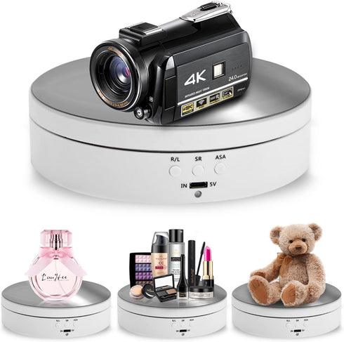 Foleto Rotating Display Stand, 360 Degree Motorized Turntable Display Stand for Photography Products and Shows, with USB Power Cable, Max Load 6.6...