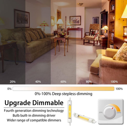 R7s LED Bulb 118mm Dimmable 4rd Generation, 10W Double Ended J118 Base T3 LED Replacement for Halogen 100W Light Bulbs, 1100lm Sapphire COB Bulb 4...