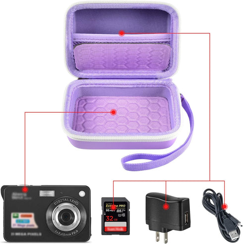 Carrying & Protective Case for Digital Camera, AbergBest 21 Mega Pixels 2.7" LCD Rechargeable HD/Kodak Pixpro/Canon PowerShot ELPH 180/190 / Sony ...