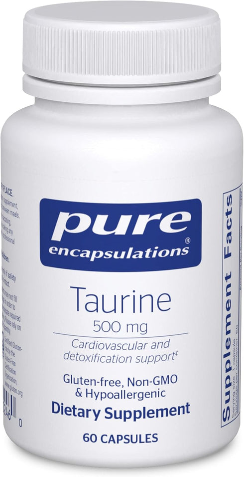 Pure Encapsulations Taurine 500 mg | Amino Acid Supplement for Liver, Eye Health, Antioxidants, Heart, Brain, and Muscles* | 60 Capsules...