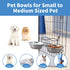 Anti-Slip Dog Bowls, 2 Pack Stainless Steel Dog Bowl Hanging on Cage, Pet Water and Food Bowls for Cats and Dogs, Dry and Wet Foods, with Non-Slip...