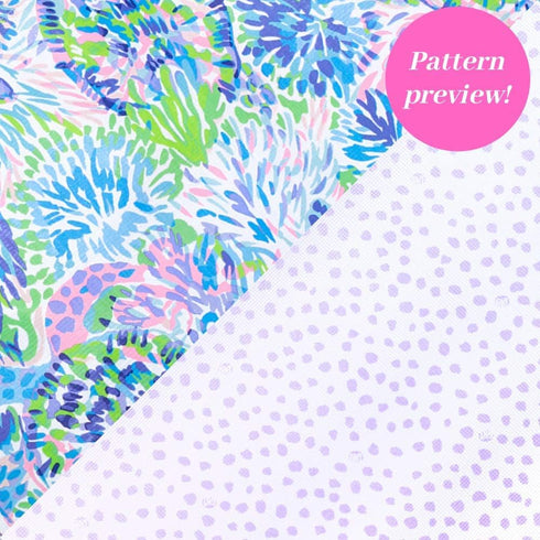 Lilly Pulitzer Purple/Blue Market Shopper Bag, Reusable Grocery Tote with Comfortable Shoulder Straps, Shell of a Party...