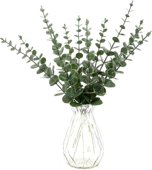 12 Pcs Artificial Eucalyptus Leaves Stems Real Touch Green Leaf for Wedding Arrangements Bouquet Office Party Centerpieces Garden Outdoor Ceremony...