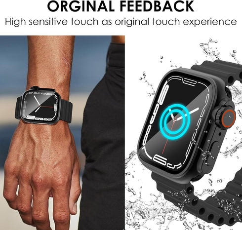 Ultra Look - Fullife 2 in 1 Compatible with Apple Watch Case Series 9 45mm Waterproof Screen Protector, Front & Back Full Protective Bumper Face C...