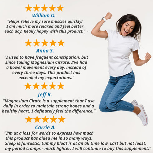 Magnesium Citrate 400mg - 200 Capsules - High Potency for Sleep, Leg Cramps, Extra Strength Absorption, Easy to Swallow Pills for Women & Men, Veg...