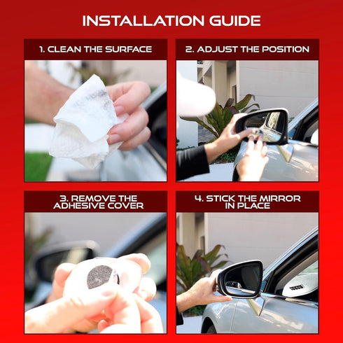 Blind Spot Mirror Fits All Car Side Mirrors | Patented Stainless Steel Mirrors with Bigger Viewing Image, Less Fogging, and Less Sun Reflection by...