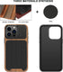 TENDLIN Compatible with iPhone 15 Pro Max Case Wood Grain with Carbon Fiber Texture Design Leather Hybrid Slim Case (Black)......