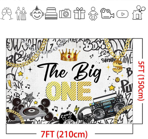 Mocsicka The Big One Backdrop Notorious 1st Birthday Party Photography Background The Big One First Birthday Party Hip Hop Old School Party Decora...