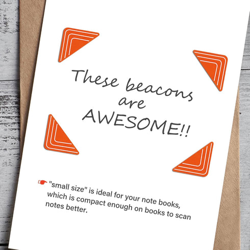 Beacons for Rocket Book- 2 Size, 10pieces Set with A Protective Case - Reusable Stickers Help to Digitize Upload Your Whiteboard Notes...