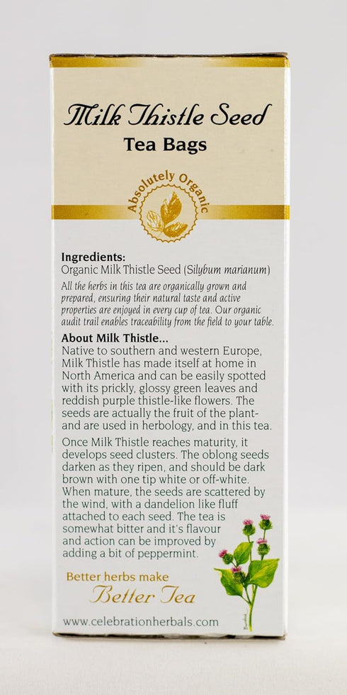 Celebration Herbals Organic Milk Thistle Seed Herbal Tea -- 24 Tea Bags, NET WT.60, 2.11 OZ...