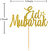 Eid Mubarak Cake Topper - Gold Glitter Ramadan Kareem, Eid Ramadan Hajj Mubarak Eid Festival Anniversary Party Decorations...