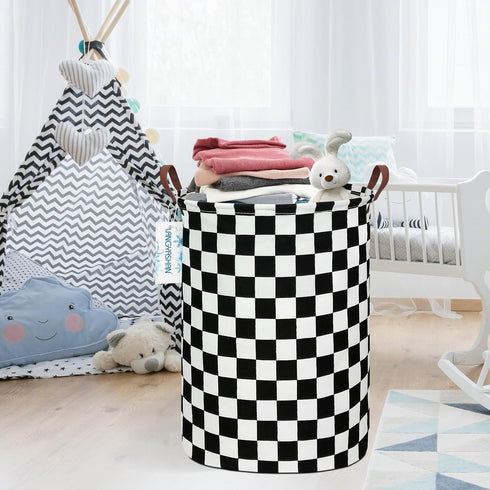 LANGYASHAN Laundry Basket Canvas Fabric Collapsible Organizer Basket for Storage Bin Toy Bins Gift Baskets Bedroom Clothes Children Nursery Hamper...
