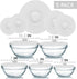 Silicone Bowl Lids White, Set of 5 Reusable Suction Seal Covers for Bowls, Pots, Cups. Food Safe. Natural grip, interlocking handles for easy use ...