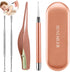 4 Pack Ear Pick with Light, Ear Cleaner Ear Wax Removal Tool Kit for Kids and Adults, Ear Picks Digger & Tweezers & Spiral Spring Ear Spoon Set wi...