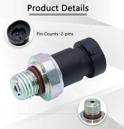 Oil Pressure Sensor Switch Sending Unit D1843A 12635957 Compatible with Chevy Colorado Equinox Trailblazer Malibu Impala GMC Envoy Canyon Buick La...