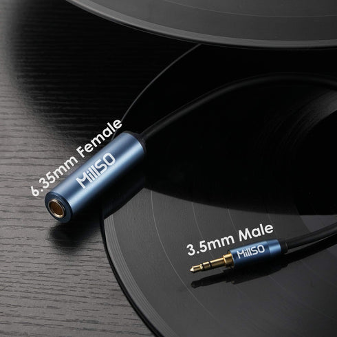 MillSO 1/4 to 3.5mm Headphone Adapter, 6.6 Feet TRS 6.35mm Female to 3.5mm Male 1/8 to 1/4 Stereo Audio Adapter for Guitar Amplifiers, Piano, Home...