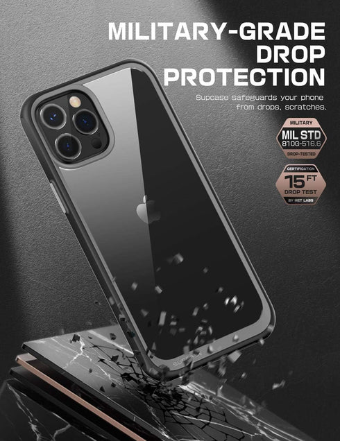 SupCase Unicorn Beetle Style Series Case Designed for iPhone 12 Pro Max (2020 Release) 6.7 Inch, Premium Hybrid Protective Clear Case (Black)...