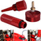 Extended Run Gas Cap with Brass Hose Fitting, Mess Free Oil Change Funnel, Magnetic Oil Dipstick Upgrade Red Aluminum for Honda EU3000i EU2000i EU...