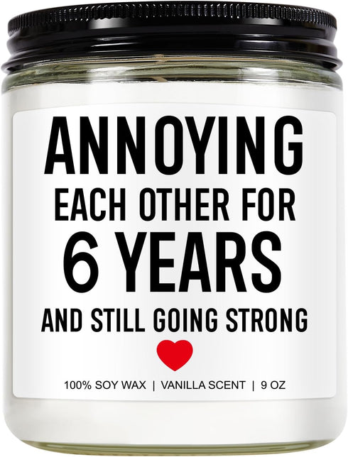 6 Years Candle, Iron Anniversary, Gifts for Him, Her, 6 Year Anniversary, Gifts for Men, Wife, Husband, Women, 6th Wedding Anniversary, Gifts for ...