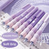4 Pcs Erasable Gel Pens Cartoon Retractable Cute Purple Pens Soft Grip Pens 0.5mm Black Ink Pen Office School Pens Women Girls Boys Pens (Black In...