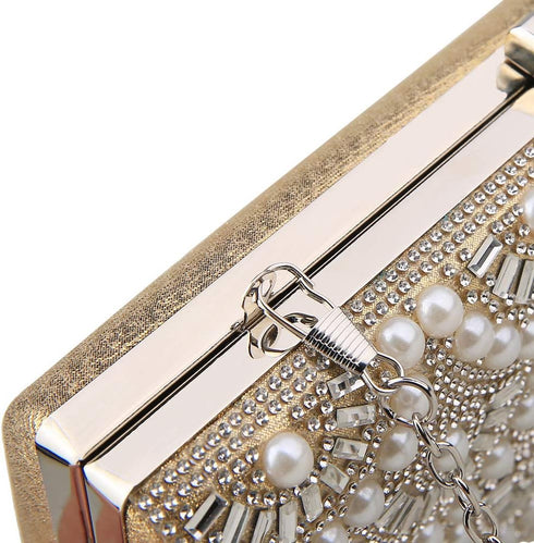 Fashion Party Evening Handbags Pearl Clutch Purses For Women & Girls...