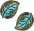 Bezelry 12 Pieces Leaf Metal Shank Buttons 18mm X 13mm (Green Patina Varnished)...