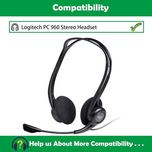 Premium Replacement Earpads Cushions Compatible with Logitech PC 960 Stereo Headset Ear Pads with Softer Protein Leather and Memory Foam...