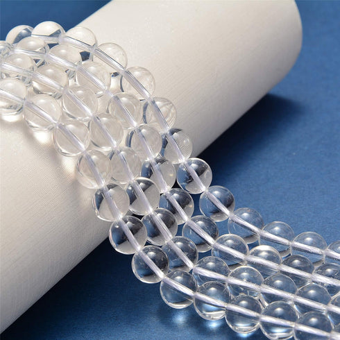 NCB 200pcs 6mm Loose Beads for Jewelry Making, Natural Semi Precious Beads Round Smooth Gemstones Spacer Beads Charms for Necklaces Bracelets (Cle...