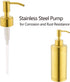 Gold Soap Dispenser,Kmeino Full Stainless Steel Countertop Soap Dispenser, Prime 300 ML Liquid Bottle for Kitchen & Bathroom Hand Dish Lotion (Bru...