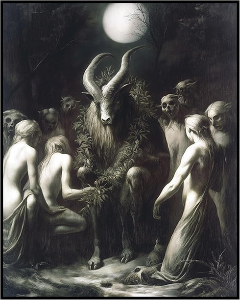 Posterizer 1 pcs-dark mystical scene-anthropomorphic being-for witch occult lovers 2-Gothic Art-Fantasy & Fiction Art-Living Room Bedroom Decor- u...