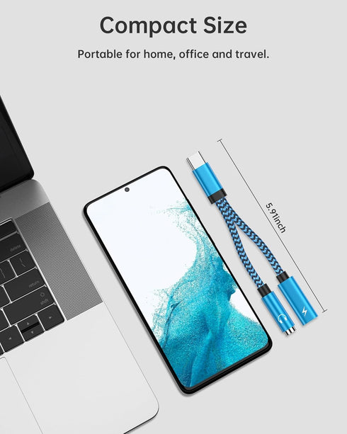 USB C Headphone and Charging Adapter Splitter, (2Pack) 2 in 1 USB C to 3.5mm Headphone Aux Audio Jack and PD Charger Adapter for Google Pixel 8 7P...