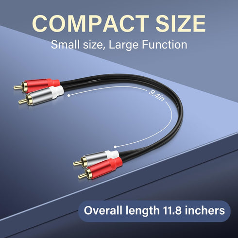 2RCA Video Extension Cable 2RCA Male to 2RCA Male Short Subwoofer Cable 2RCA to 2RCA Cable Stereo Audio Cable RCA to RCA Short Cable for HDTV Syst...