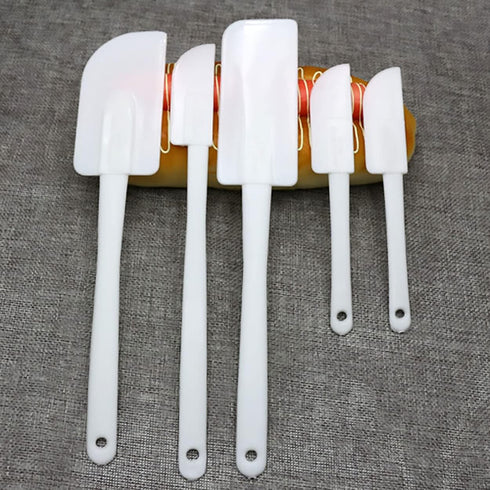 Baking Spatula Set of 5, Non-stick Rubber Plastic Scraper Spatulas Cream Scraping for Cake Cream Mixing Cooking Gadget, BPA Free, Dishwasher Safe,...