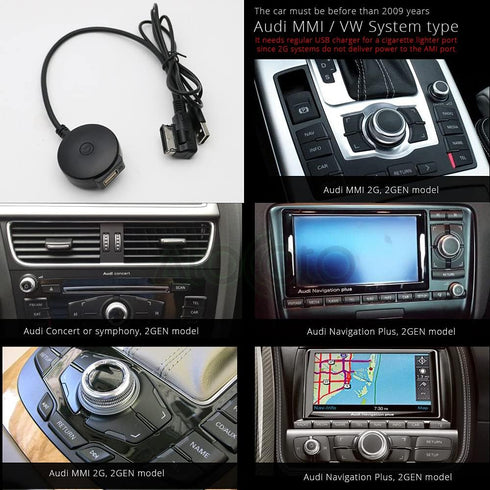 Bluetooth Receiver Car Kit Compatible with Audi A3 A4 A5 A6 A7 S3 S4 Q3 Q5 Q7,Wireless Music Interface AMI MMI Adapter,Premium CSR Chipset HiFi So...