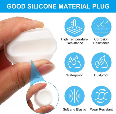 PATIKIL 5mm Diameter Silicone Round Snap, 30 Pcs in Type Locking Furniture Hole Plug Button Thick Head Protective Cover Fit for 5-5.5mm Hole for S...
