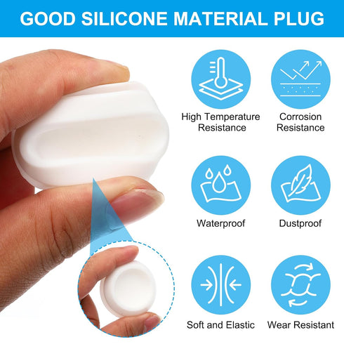 PATIKIL 5mm Diameter Silicone Round Snap, 30 Pcs in Type Locking Furniture Hole Plug Button Protective Cover Cap Head Fit for 2.5-5mm Hole for Sea...