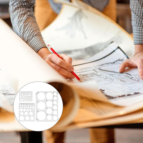 3pcs Circle Templates for Drafting, 3 Size Clear Circle Stencils for Drawing Flexible Multifunctional Round Geometric Ruler Plastic Circle Tracer ...