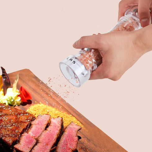 LHS Pepper Mill Grinder Salt Grinder Peppercorn Grinders with Adjustable Coarseness-Clear...