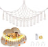Stuffed Animal Hammock with LED Light, Toy Hammock for Stuffed Animals Storage for Kids Room Decor, Stuffed Animal Hammock Corner, White...