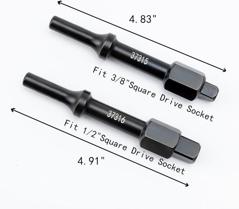 32029 Pneumatic Bolt Breaker Set, 37315, 3/8" Square Drive End, & 37316, 1/2" Square Drive End, Helps Remove Seized and Frozen Bolts and Nuts Shak...