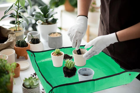 30" X 30" Large Plant Repotting Mat for Indoor Plants Potting Soil, Foldable Waterproof Plant Repotting/Potting Tray, Potting Mat for House Plants...